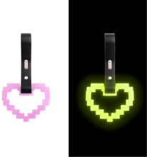 Load image into Gallery viewer, Brand New Minecraft Heart Purple (Glows in the Dark) JDM TSURIKAWA Ring Subway Train Bus Black Handle Strap Charm Drift