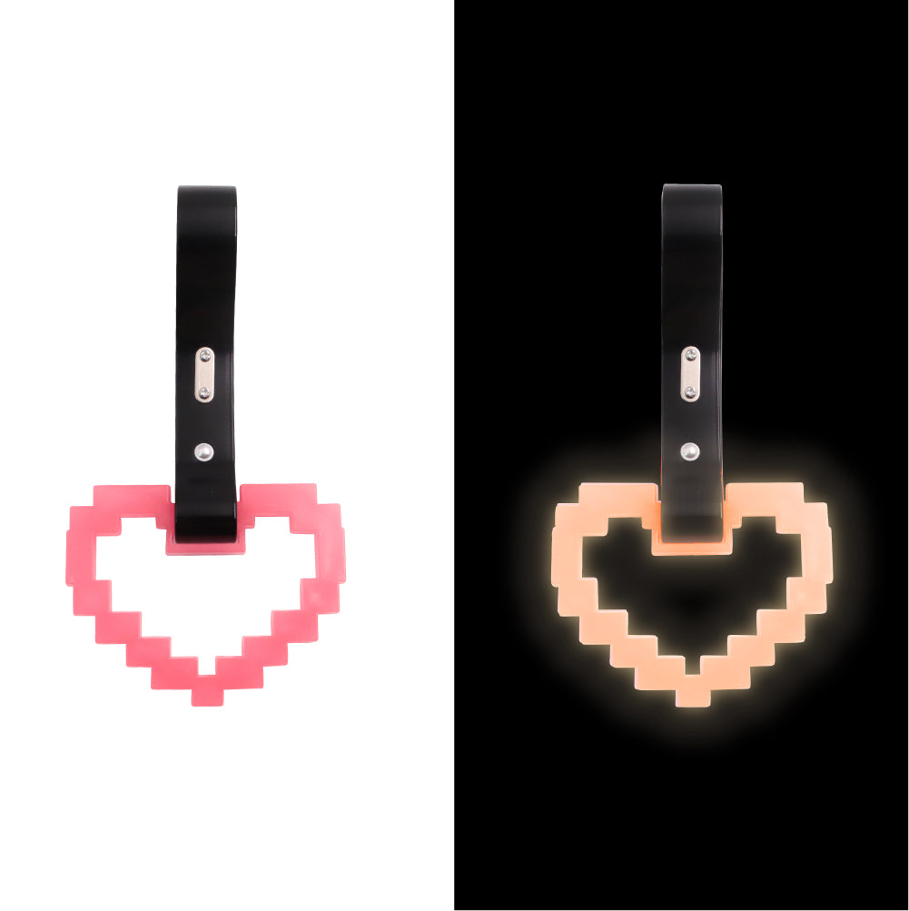 Brand New Minecraft Heart Pink (Glows in the Dark) JDM TSURIKAWA Ring Subway Train Bus Black Handle Strap Charm Drift