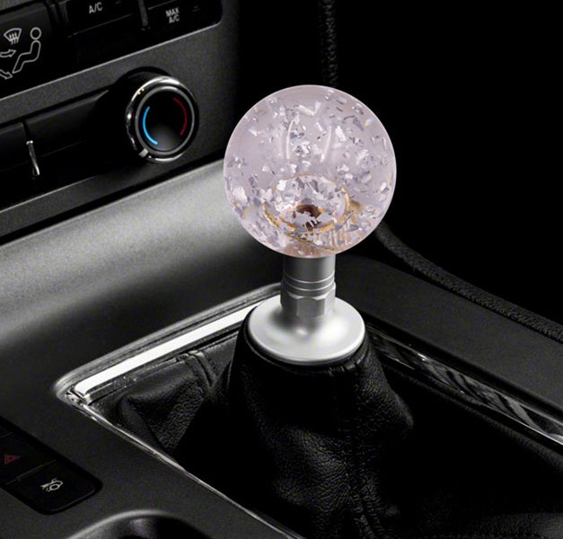 BRAND NEW Manual Gear Crystal Clear Glitter Round Ball Shift Knob Shifter Universal M8 M10 M12