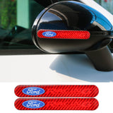 Brand New 2PCS Ford Racing Real Carbon Fiber Red Car Trunk Side Fenders Door Badge Scratch Guard Sticker