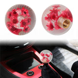 Brand New Universal Round Ball Crystal Clear Red Flowers Manual Gear Shift Knob Shifter M8 M10 M12