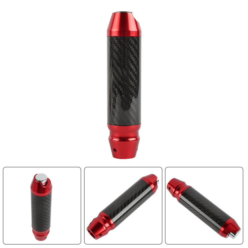 Brand New Universal Real Carbon Fiber Red Aluminum Automatic Transmission Racing Gear Shift Knob