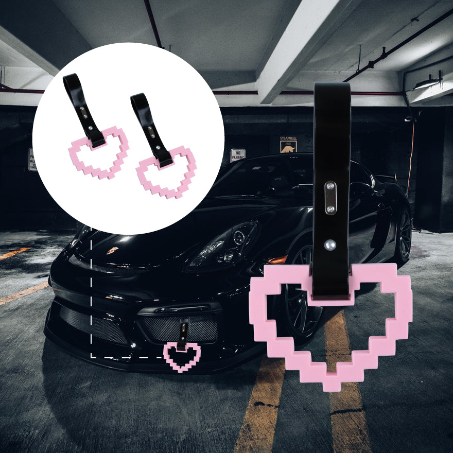 Brand New Minecraft Heart Pink Handle JDM TSURIKAWA Ring Subway Train Bus Handle Strap Charm Drift