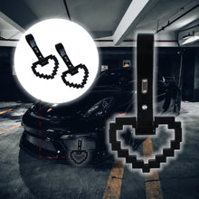 Load image into Gallery viewer, Brand New Minecraft Heart Black Handle JDM TSURIKAWA Ring Subway Train Bus Handle Strap Charm Drift