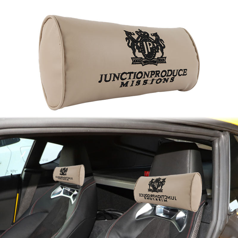 Brand New 4PCS Embroidery JP Junction Produce Vip Car Neck Rest Pillow Beige Headrest Cushion