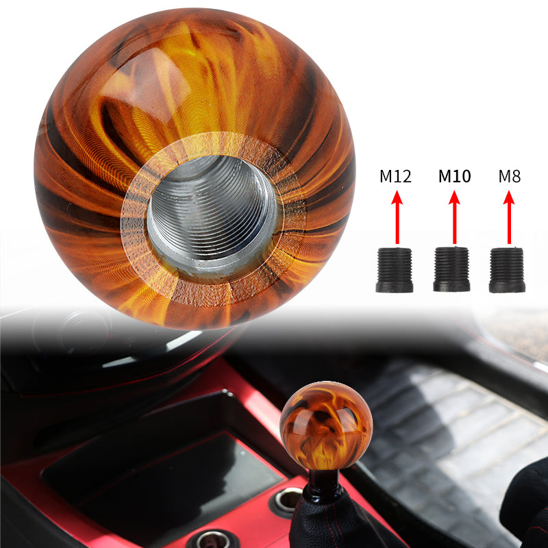 Brand New Universal Fire Ball Round Ball Manual Car Racing Gear Shift Knob Shifter M12 M10 M8