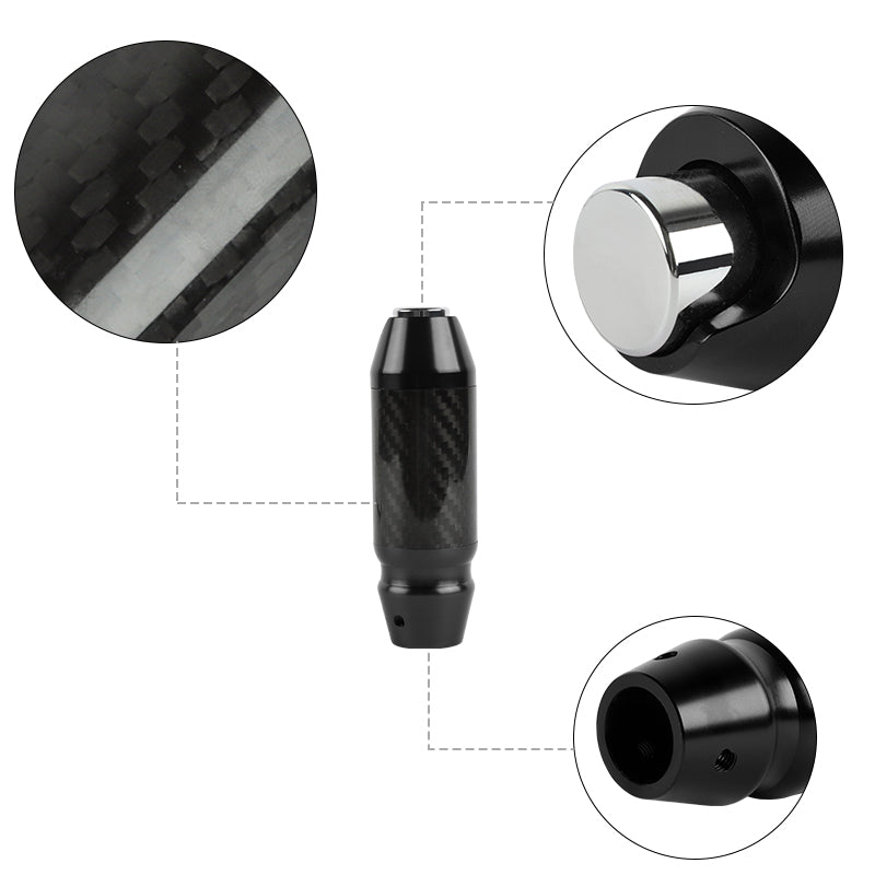 Brand New Universal Real Carbon Fiber Black Aluminum Automatic Transmission Racing Gear Shift Knob