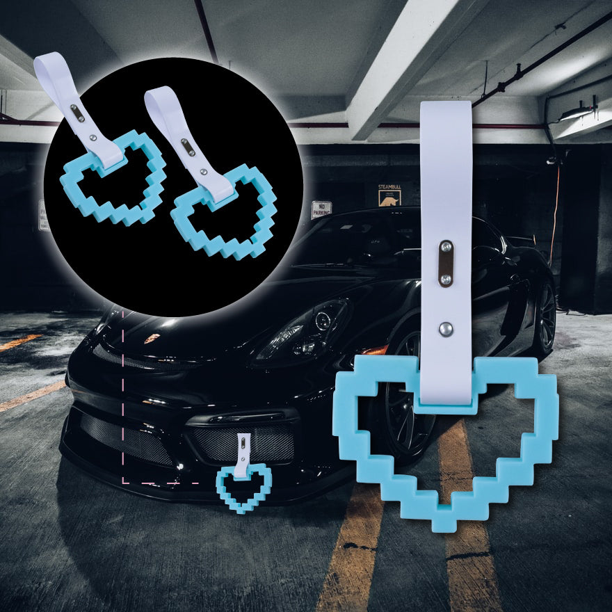 Brand New Minecraft Heart Teal Handle JDM TSURIKAWA Ring Subway Train Bus Handle Strap Charm Drift