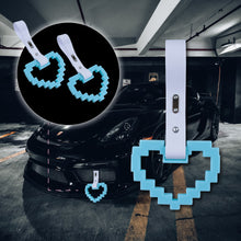 Load image into Gallery viewer, Brand New Minecraft Heart Teal Handle JDM TSURIKAWA Ring Subway Train Bus Handle Strap Charm Drift