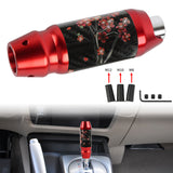 Brand New Universal Sakura Flower Real Carbon Fiber Red Aluminum Automatic Transmission Racing Gear Shift Knob