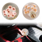 Brand New Universal Round Ball Crystal Clear Light Pink Flowers Manual Gear Shift Knob Shifter M8 M10 M12