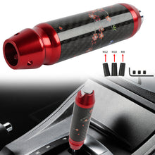 Load image into Gallery viewer, Brand New Sakura Flower Universal Real Carbon Fiber Red Aluminum Automatic Transmission Racing Gear Shift Knob