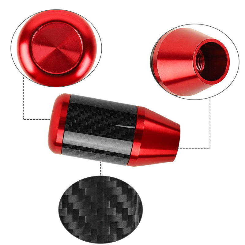 Brand New Universal Mitsubishi Red Real Carbon Fiber Racing Gear Stick Shift Knob For MT Manual M12 M10 M8