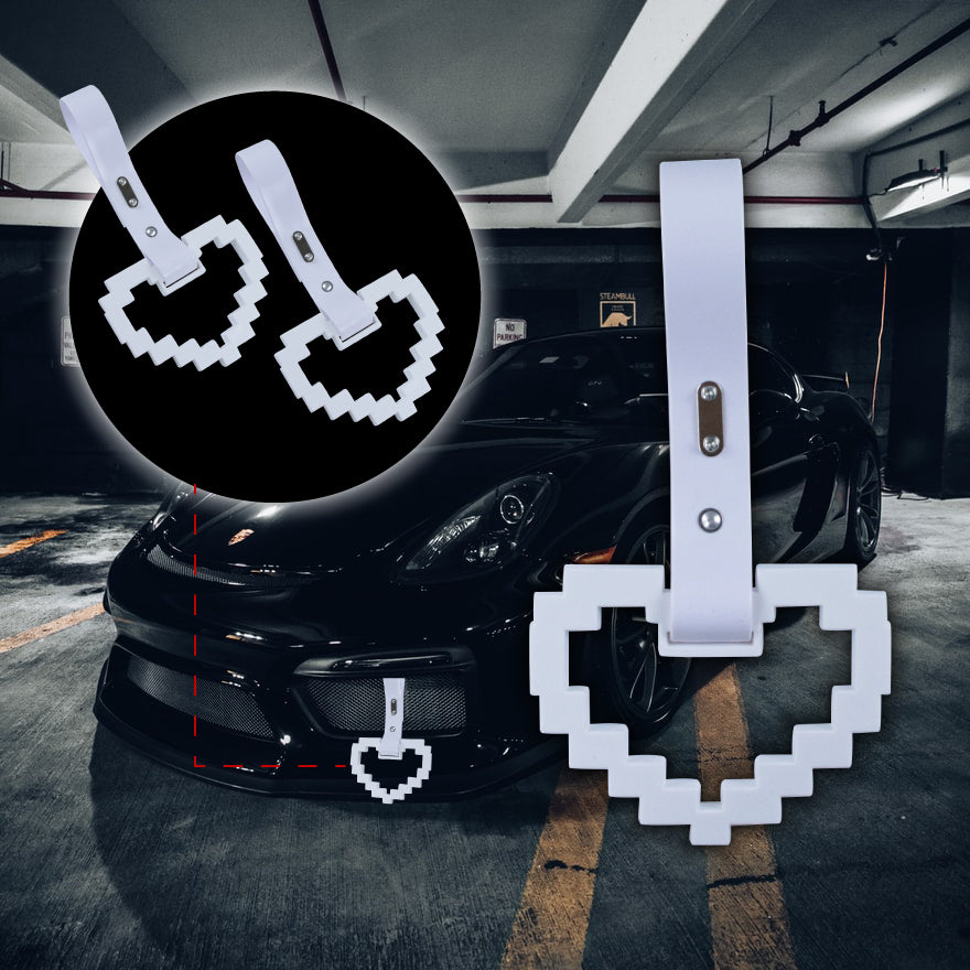 Brand New Minecraft Heart White Handle JDM TSURIKAWA Ring Subway Train Bus Handle Strap Charm Drift