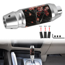 Load image into Gallery viewer, Brand New Universal Sakura Flowers Real Carbon Fiber Silver Aluminum Automatic Transmission Racing Gear Shift Knob