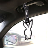 Brand New Playboy Bunny Shaped Carbon Fiber JDM TSURIKAWA Subway Bus Handle Black Strap Charm Drift