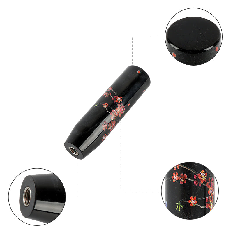 Brand New 15CM Universal Sakura Flower Pearl Black Manual Gear Stick Shift Knob Lever Shifter M12 M10 M8