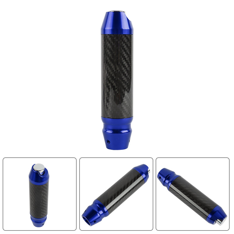 Brand New Universal Real Carbon Fiber Blue Aluminum Automatic Transmission Racing Gear Shift Knob