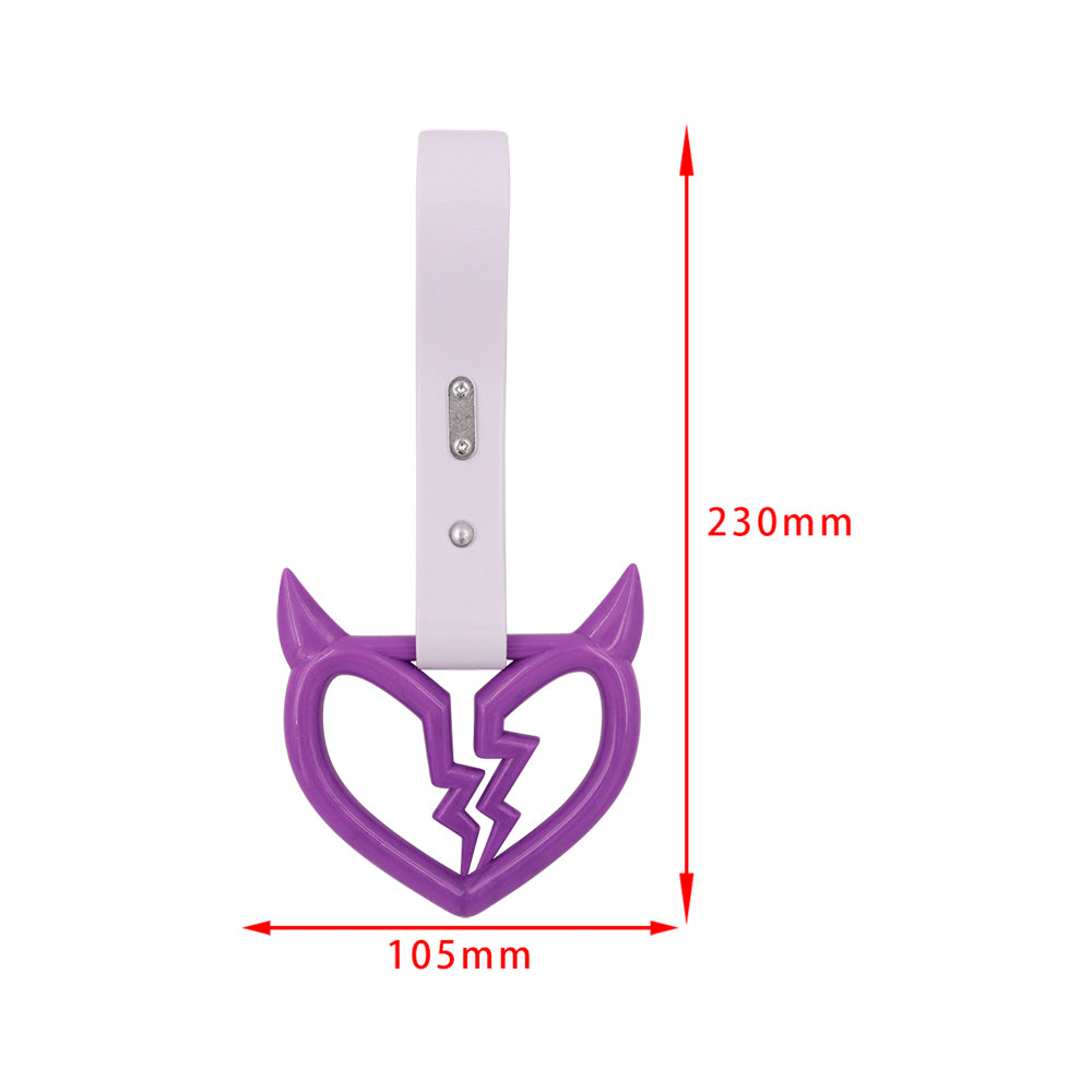 Brand New Devil Demon Broken Heart Purple JDM TSURIKAWA Ring Subway Train Bus Handle Strap Charm Drift