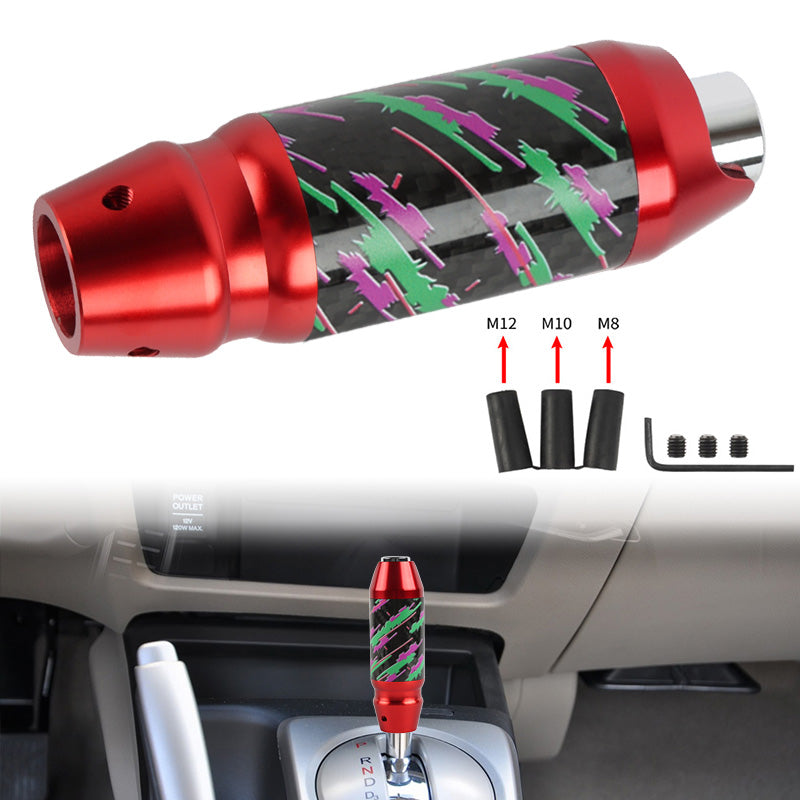 Brand New Universal HKS Real Carbon Fiber Red Aluminum Automatic Transmission Racing Gear Shift Knob