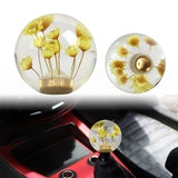 Brand New Universal Round Ball Crystal Clear Gold Flowers Manual Gear Shift Knob Shifter M8 M10 M12