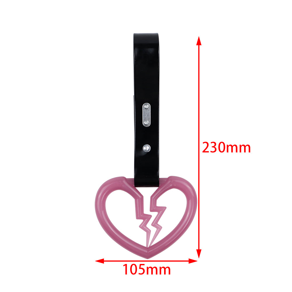 Brand New Broken Heart Black Handle Glow in the Dark JDM TSURIKAWA Ring Subway Train Bus Handle Strap Charm Drift