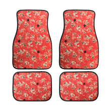 Load image into Gallery viewer, Brand New 4PCS SAKURA KOI FISH Racing Red Fabric Car Floor Mats Interior Carpets