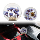 Brand New Universal Round Ball Crystal Clear Purple Flowers Manual Gear Shift Knob Shifter M8 M10 M12