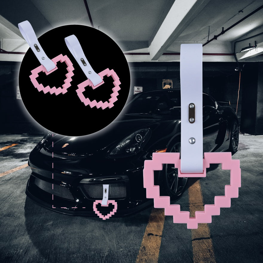 Brand New Minecraft Heart Pink Handle JDM TSURIKAWA Ring Subway Train Bus Handle Strap Charm Drift