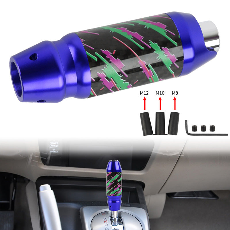 Brand New Universal HKS Style Real Carbon Fiber Blue Aluminum Automatic Transmission Racing Gear Shift Knob