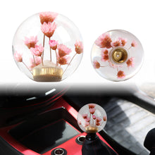 Load image into Gallery viewer, Brand New Universal Round Ball Crystal Clear Pink Flowers Manual Gear Shift Knob Shifter M8 M10 M12