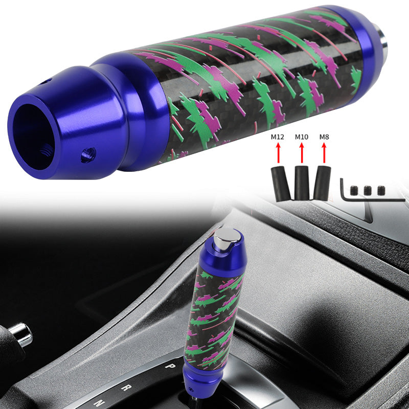 Brand New HKS Style Universal Real Carbon Fiber Blue Aluminum Automatic Transmission Racing Gear Shift Knob