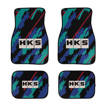 Load image into Gallery viewer, Brand New 4PCS UNIVERSAL HKS Racing Fabric Car Floor Mats Interior Carpets