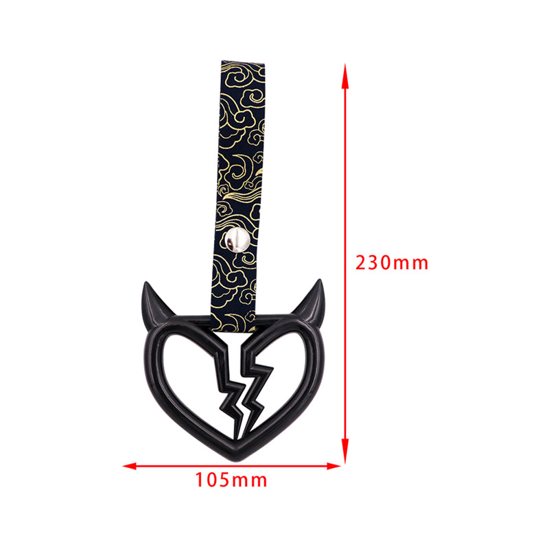 Brand New V3 Devil Broken Heart Black JDM TSURIKAWA Subway Bus Handle Strap Charm Drift