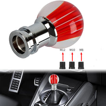 Load image into Gallery viewer, Brand New Universal Jdm Round Ball Crystal Clear Red Stripes Manual Car Racing Gear Shift Knob Shifter M12 M10 M8