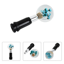 Load image into Gallery viewer, Brand New Universal Round Ball Crystal Clear Teal Flowers Automatic Gear Shift Knob Shifter