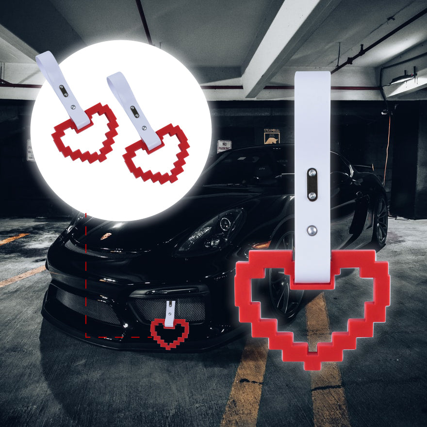 Brand New Minecraft Heart Red Handle JDM TSURIKAWA Ring Subway Train Bus Handle Strap Charm Drift