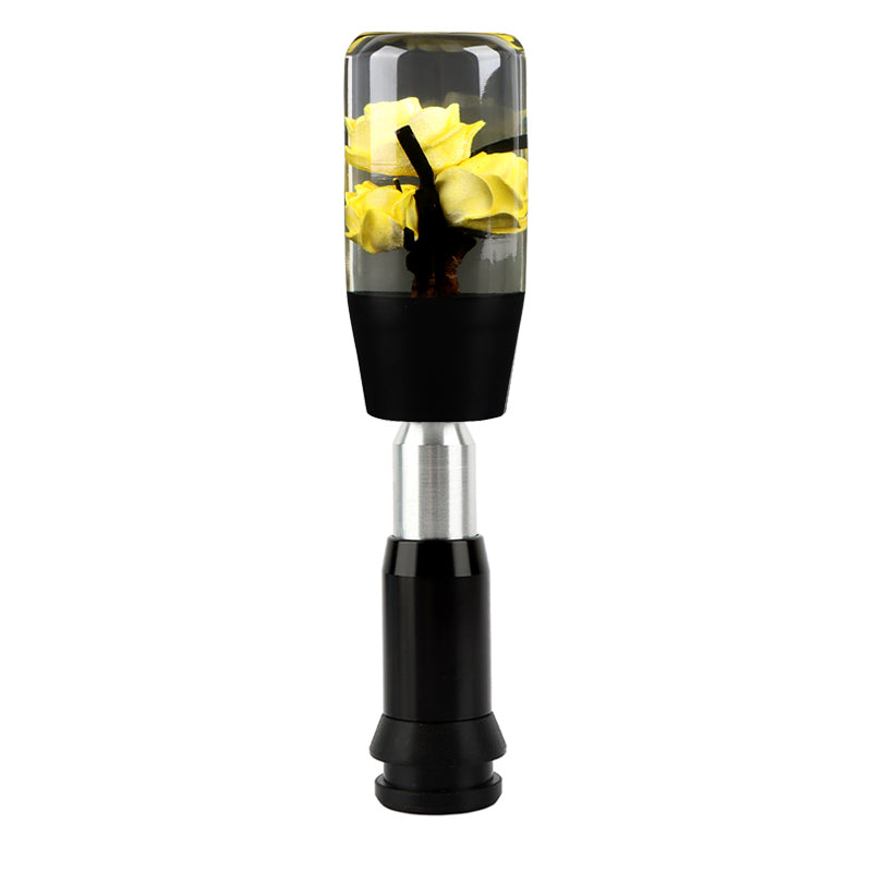 Brand New Universal JDM Crystal Rose Flowers Yellow Head Automatic Car Gear Shift Knob shifter