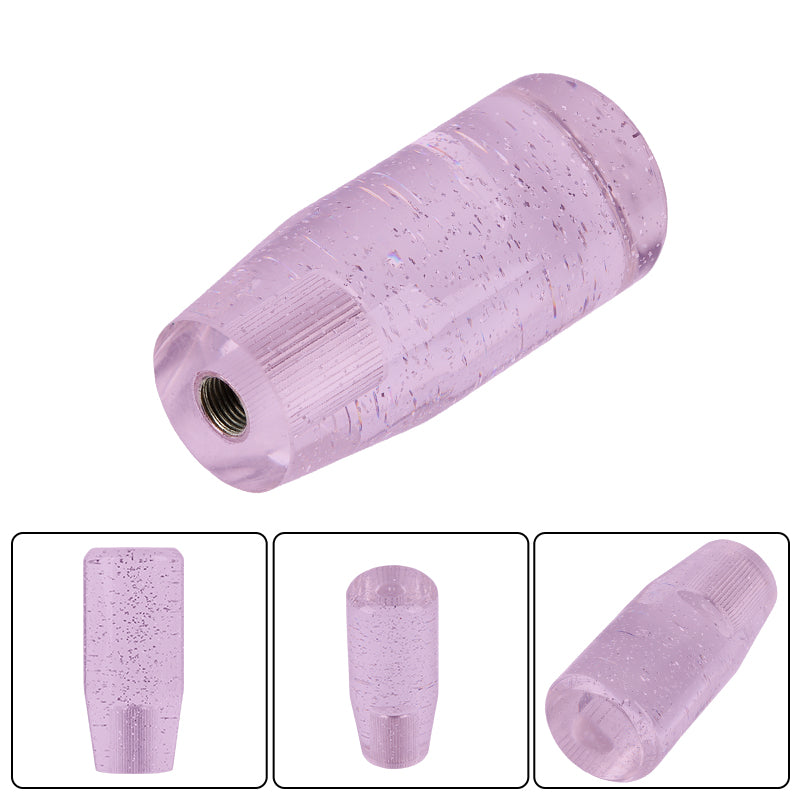 Brand New Universal 10CM Glitter Transparent Purple Manuel Shift Knob Racing Gear Shift Knob M12 M10 M8