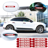 Brand New 8PCS HEMI Real Carbon Fiber Red Car Trunk Side Fenders Door Badge Scratch Guard Sticker