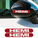 Brand New 2PCS HEMI Real Carbon Fiber Red Car Trunk Side Fenders Door Badge Scratch Guard Sticker