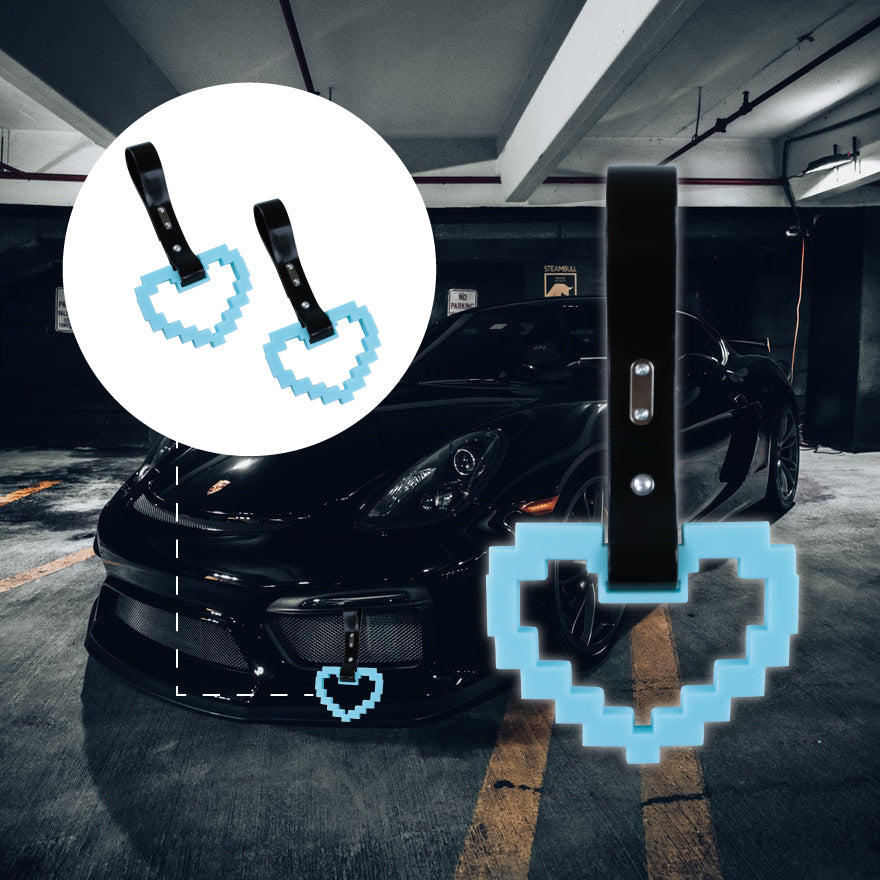 Brand New Minecraft Heart Teal Handle JDM TSURIKAWA Ring Subway Train Bus Handle Strap Charm Drift