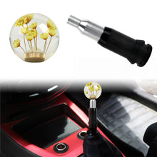 Load image into Gallery viewer, Brand New Universal Round Ball Crystal Clear Yellow Flowers Automatic Gear Shift Knob Shifter