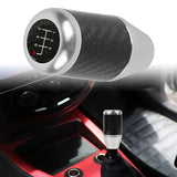 Brand New Universal 6 SPEED Silver Real Carbon Fiber Racing Gear Stick Shift Knob For MT Manual M12 M10 M8