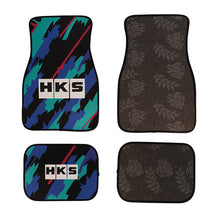 Load image into Gallery viewer, Brand New 4PCS UNIVERSAL HKS Racing Fabric Car Floor Mats Interior Carpets