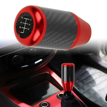 Load image into Gallery viewer, Brand New Universal 6 SPEED Red Real Carbon Fiber Racing Gear Stick Shift Knob For MT Manual M12 M10 M8