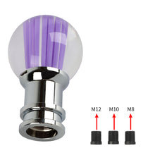 Load image into Gallery viewer, Brand New Universal Jdm Round Ball Crystal Clear Purple Stripes Manual Car Racing Gear Shift Knob Shifter M12 M10 M8