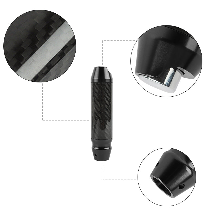 Brand New Universal Real Carbon Fiber Black Aluminum Automatic Transmission Racing Gear Shift Knob