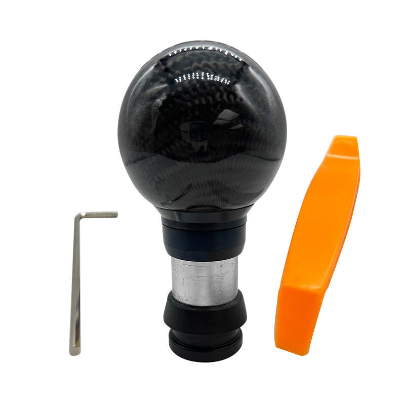 Brand New Universal Momo Real Carbon Fiber Black Round Ball Automatic Car Gear Shift Knob