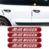 Brand New 4PCS Mugen Real Carbon Fiber Red Car Trunk Side Fenders Door Badge Scratch Guard Sticker